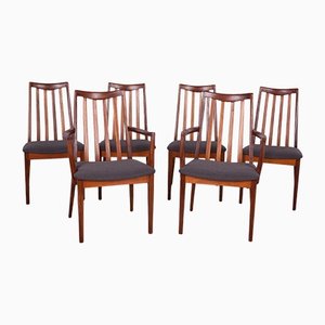 Mid-Century Teak and Fabric Dining Chairs by Leslie Dandy for G-Plan, 1960s, Set of 6
