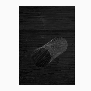 Alina Aldea, G_9, White Ink on Black Cardboard