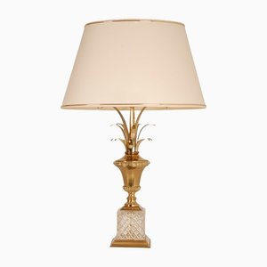 Lampada da tavolo Hollywood Regency vintage in cristallo