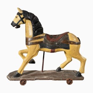 Early Antique German Children's Play Horse, 1830s