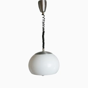Italian White Acrylic & Aluminum Hanging Lamp from Stilux Milano, 1960s
