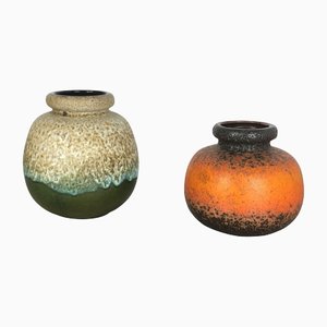 Fat Lava Pottery Vases from Scheurich, Germany, 1970s, Set of 2