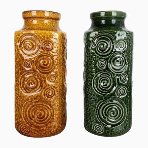 Fat Lava Pottery Jura 282-26 Vases from Scheurich, Germany, 1970s, Set of 2