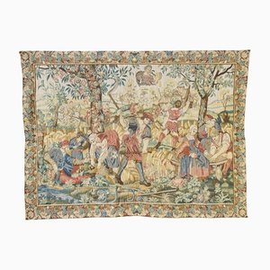 Large Tapestry with Medieval Harvest Scene