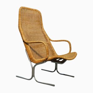 Dutch Rattan Lounge Chair by Dirk Van Sliedregt for Broeders Jonker, 1960s