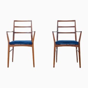 Teak & Velvet Dining Chairs by Richard Hornby for Fyne Ladye, 1960s, Set of 4
