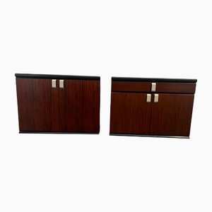 Credenza in palissandro ebanizzato, anni '70, set di 2