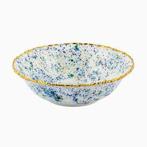 Salad Bowl Craquelé Edge Blue Marble