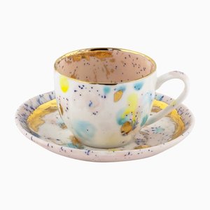 Set of 2 Coffee Cups & Saucer 7cl Dafne