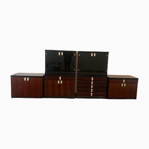 Mahogany Modular Furniture, 1970s, Set of 6