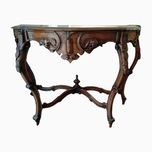 Carved Walnut Console Table, 1800s