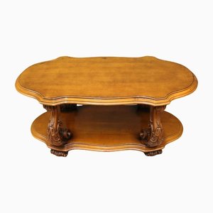 Antique Italian Baroque Walnut Side Table Coffee Table