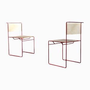 Red Spaghetti Chairs by Giadomenico Belnti for Fly Line, Italy, 1970s, Set of 2