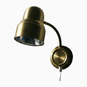 Vintage Swedish Brass Wall Lamp by Ewå Belysning, 1960s