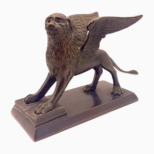 Grand Lion de Venise Antique en Bronze