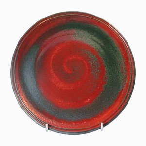 Copper Abstract Flat Dish from Ceramiche Lega