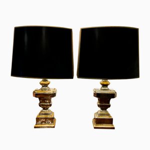 Ceramic Table Lamps with Shades in the Style of Bitossi, 1960s, Set of 2