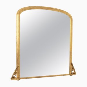Antique Gilded Mirror with Original Mirror Plate, 1880s