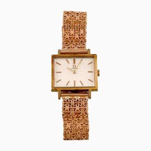 Art Deco 18 Karat Gold Herren Armbanduhr von Omega