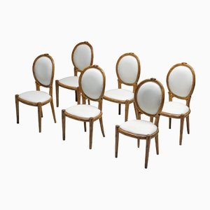 Thonet Style Hand Carved Wooden Dining Chairs, Mid-Century Modern, 1960s, Set of 6