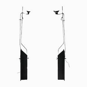 Industrial Chrome Adjustable Floor Lamps, Achille Castiglioni Style, Italy, 1950, Set of 2