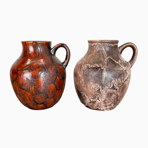 Fat Lava Pottery Vases by Ruscha, Germany, 1960s, Set of 2