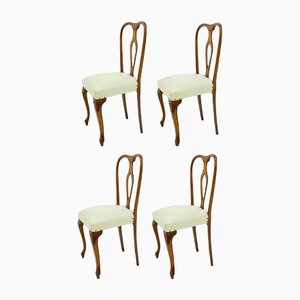 Walnut Wood Collection Chairs, 1960s, Set of 4