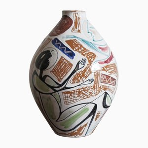 Jarrón italiano de cerámica de Elio Schiavon, años 50