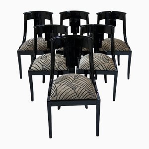 Art Déco French Gondola Chairs, 1930s, Set of 6