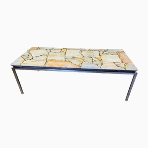 Vintage Stone & Marble Top Coffee Table, 1960s