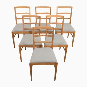 Mid-Century Oak Dining Chairs by Fritz Hansen, 1950s, Set of 6