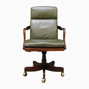 Italian Chippendale Leather Office Chair from Selva