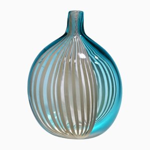 Sea Green Oval Flask Vase from Murano Glam
