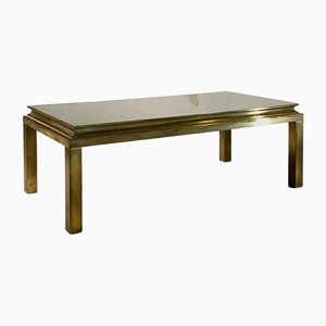 Vintage Bronze and Mirror Glass Coffee Table from Maison Jansen, 1970s