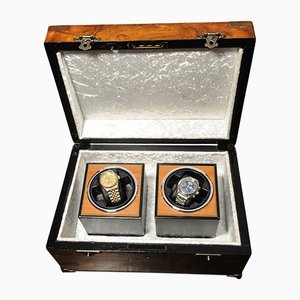 Uhrenbewegerbox aus Nussholz & Messing, 1800er