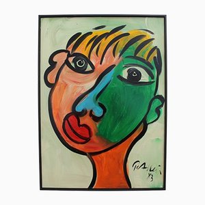 Peter Robert Keil, Portrait of a Young Man, 1983, Oil on Board, Framed