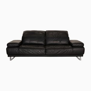 Anthracite Leather 3-Seat Sofa Function by Ewald Schillig
