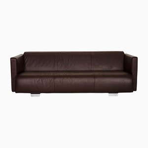 Dark Brown Leather 6300 3-Seat Couch by Rolf Benz