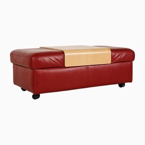 Red Leather Paradise Stool Function from Stressless
