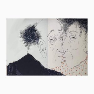 Nina Narimanishvili, Kiss, 2020, Ink & Acrylic on Paper