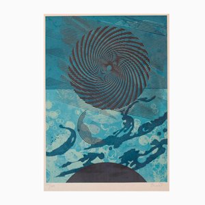 Joan-Josep Tharrats, Circulo Blue, 20ème siècle, Lithographie