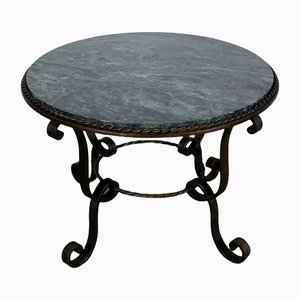 Marble and Forged Iron Coffee Table, 1950s
