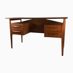 Danish Teak Double Sided Executive Office Desk with Drawers, 1960s