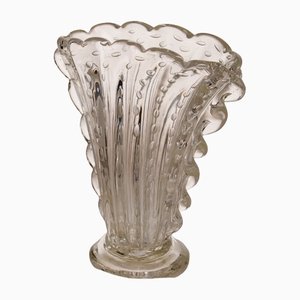 Venetian Crystal Murano Glass Vase by Ercole Barovier for Barovier & Toso, 1930s