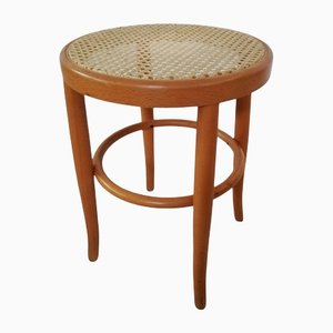 Viennese Wood and Straw Stool