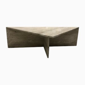 Mid-Century Italian Travertine Marble Slab Coffee Table from Up&Up, 1970s or 1980s