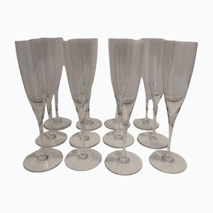 Crystal Model Dom Perignon Champagne Flutes from Baccarat, Set of 12