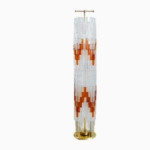 Ice & Orange Murano Glass Floor Lamp by Albano Poli for the Poliarte