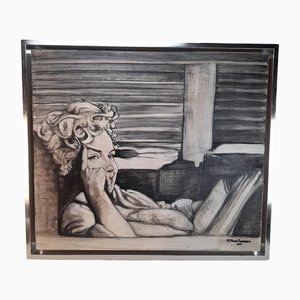 Moreno Salamanca, Marilyn Monroe, 2017, Huile sur Bois