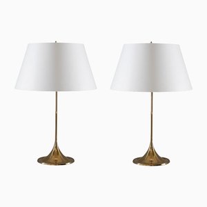Mid-Century Brass Table Lamps by A. Svensson and Y. Sandström for Bergboms, Set of 2